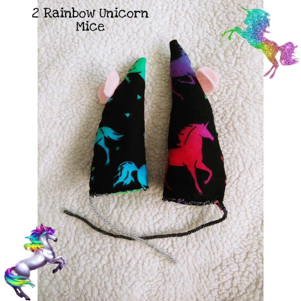 Rainbow Unicorn Mice Cat Toys